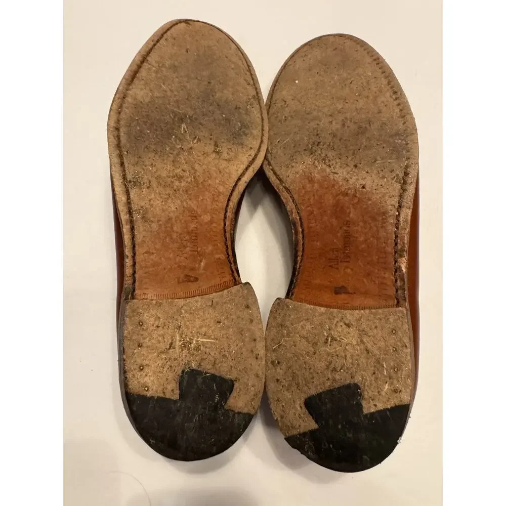 Allen Edmonds Carlsbad Loafers Brown Leather 11.5 E Slip On Woven Penny